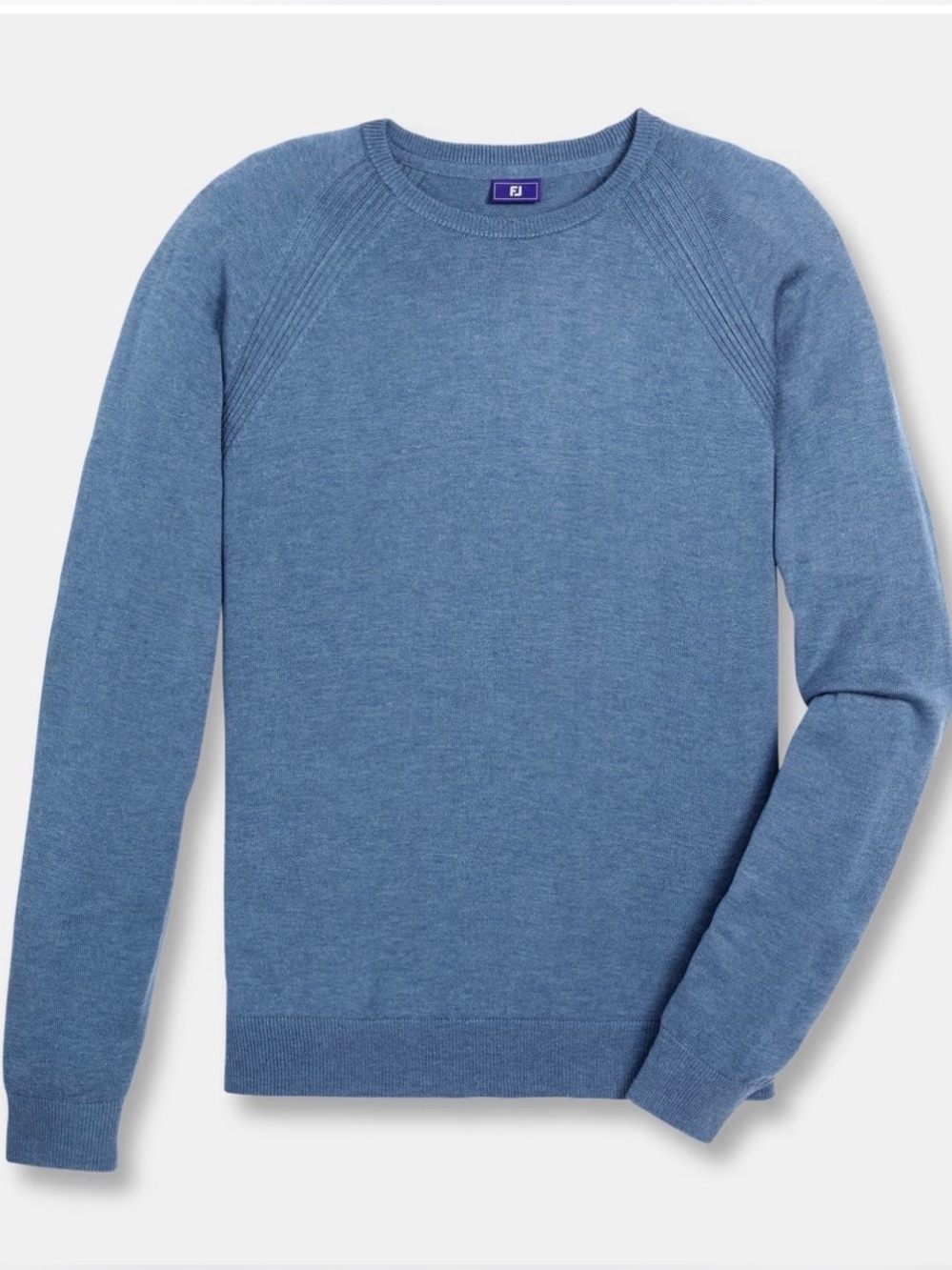 FootJoy NWT Men’s Drirelease Crewneck Sweater Heather Storm Blue Wool size Large